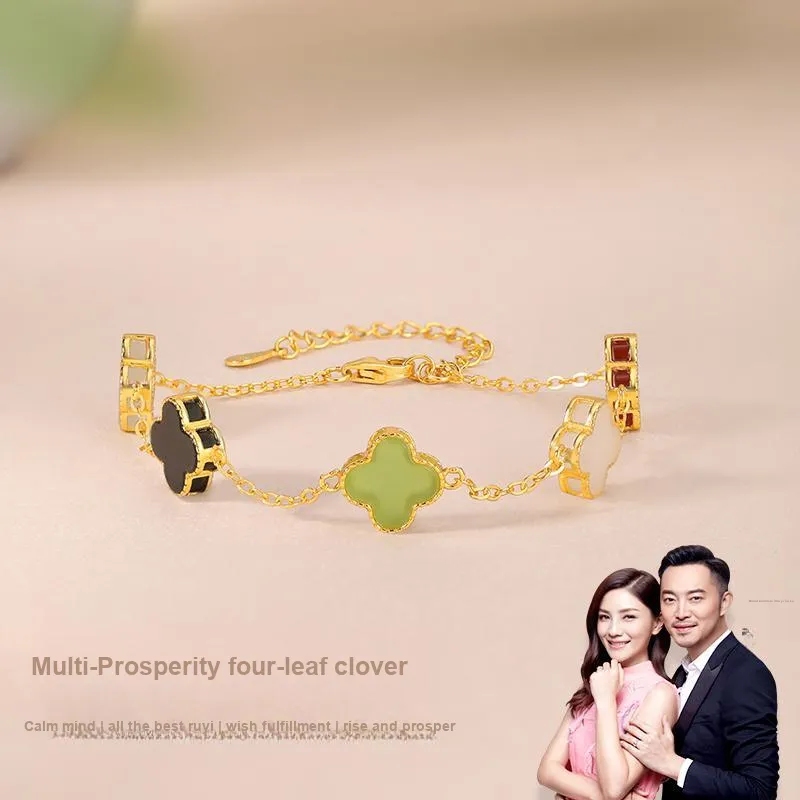 JINLIUFUJIXIANG Bracelets Pale Greenish White Jade Women's-15