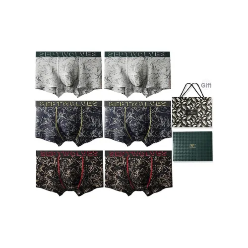 SEPTWOLVES Мужское нижнее белье подарочная коробка 6 пар + бесплатная сумка для покупок