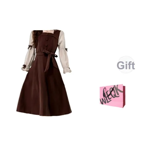 WLEQK Длинное платье с длинными рукавами женское