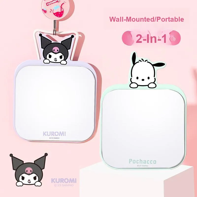 ALL SERIES x Sanrio Cartoon Iron Metal Mirror Comb Set Dormitory Essentials Dormitory Home Use Bedroom Desktop-8