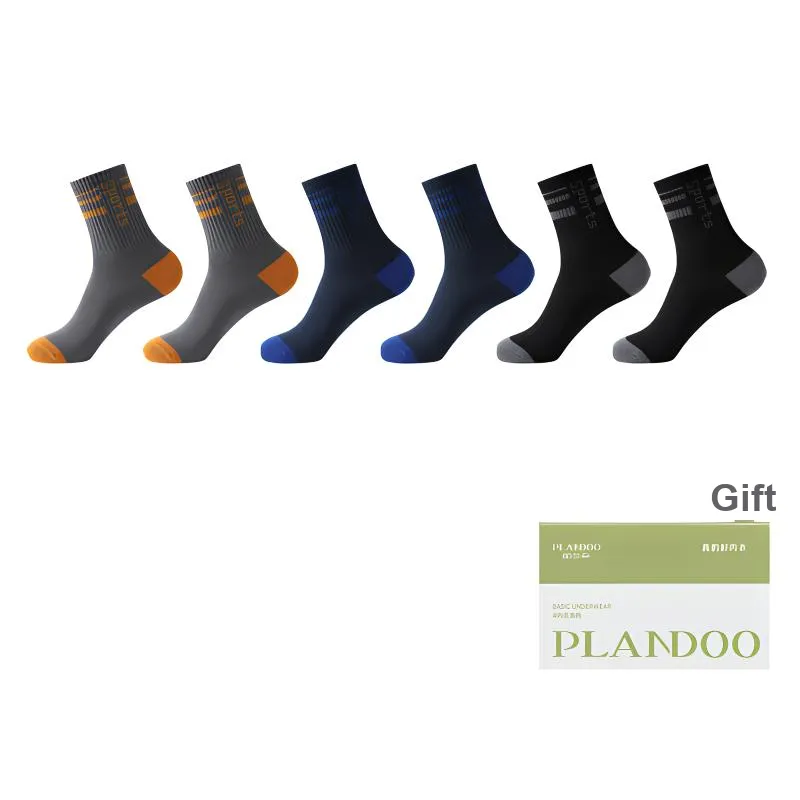 PLANDOO Mid Calf Socks Men's Shopping Bag 6 Pack-20