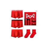 Black Scarf/Solid Color/Silver Scarf/2 Pack Red Socks[3 Pack+2 Pack Socks]