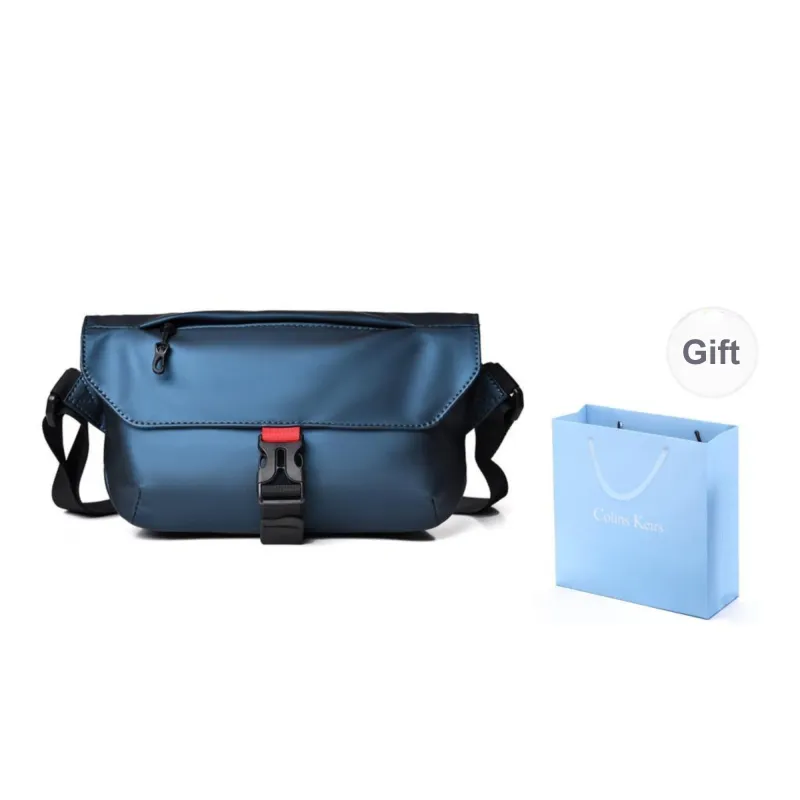 COLINS KEIRS Fabric Crossbody Biker Cycling Bag Commute One Shoulder Small Bag Men's Black/Gray/Blue-14