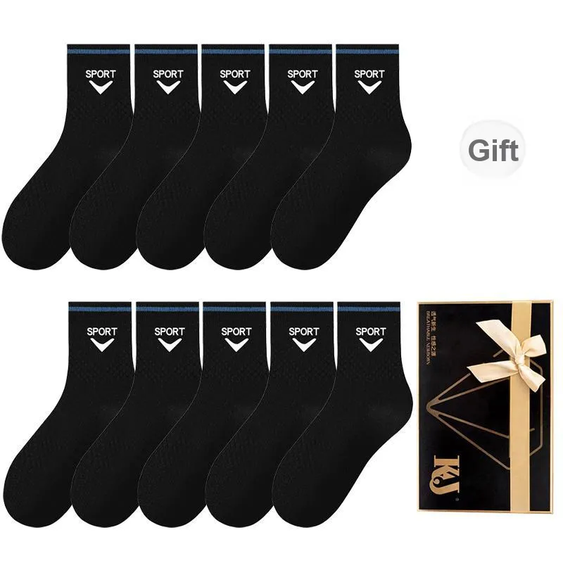 KJ Mid Calf Socks Men's Box Of 10 Packs Mixed Color-17