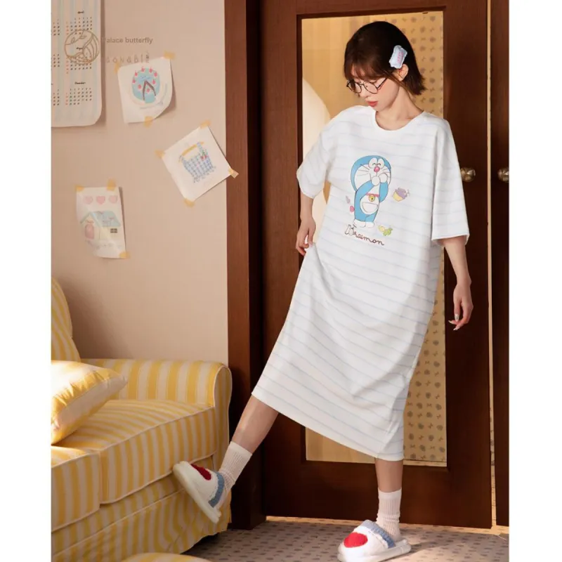Gongdie x Doraemon/A, Nightgown Women's Gift Box Set White-4