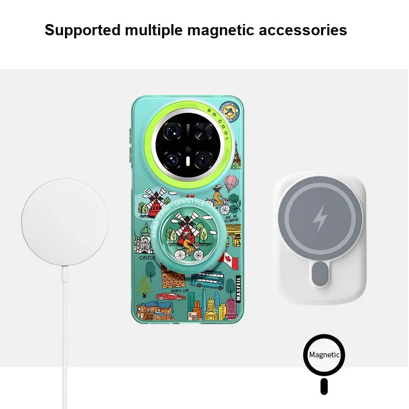 Marsfield Acrylic Material Magnetic Case Freedom Travel Phone Cases Compatibility Huawei Mate 70/60/50 Pro-5