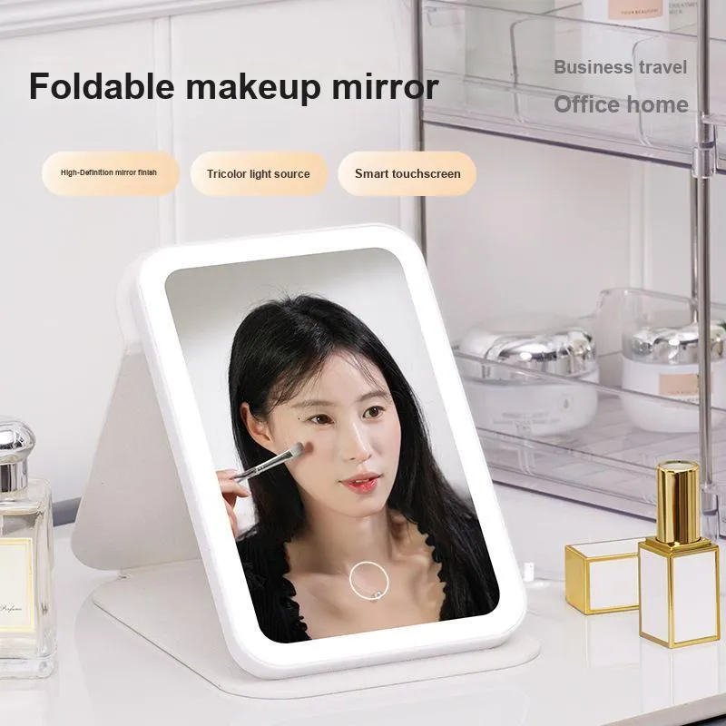 A Few More Cute LED Portable Mirror Foldable Make Up Mirrors Table Lamp Style-1