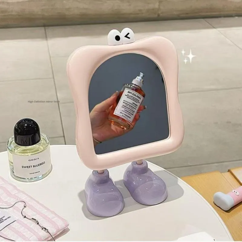 A Few More Cute Cute Cartoon Large Feet Desktop Portable Cartoon Eyes Make Up Mirrors Touch Up-5