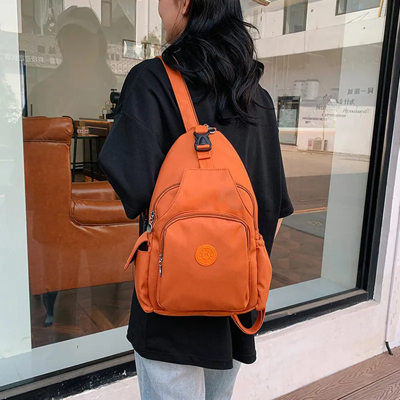GKY Nylon Backpack Regular Unisex White/Orange/Black-9