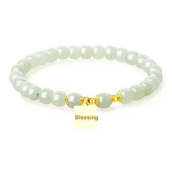 Lao Feng Xiang Bracelets Green Jade Women's