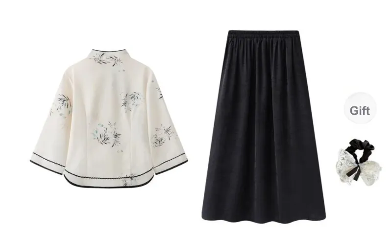 PAVEA Two Piece Skirt Sets Women's-1