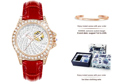 KANGOL Механические часы с кожаным ремешком женские серебристый циферблат KANGOL новый механизм K151