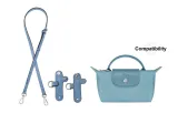 Adjustment Shoulder Strap 94-114cm+No Perforated (Light Blue Silver-Tone Buckle)
