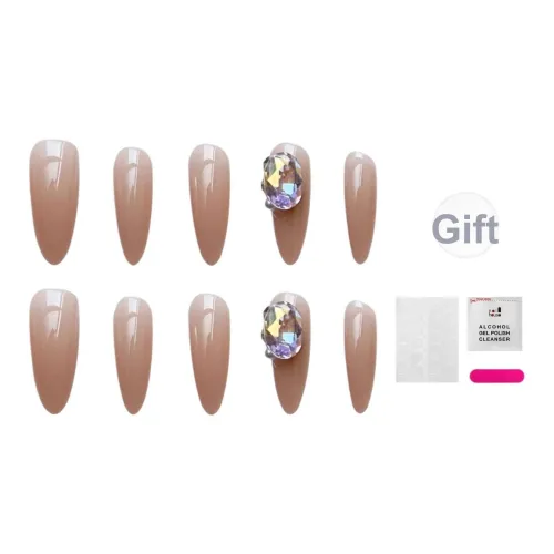 JIABITU TIANBAO Длинный Миндаль Съемный False Nail Укороченный Длинный Заостренный Смешанный цвет Однотонный Блестки 17мм