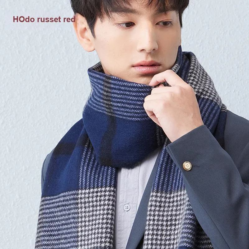 Red Bean Wool Knit Scarves Men's-18