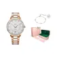 Rose Case White Dial-Rhinestone-Embellished
