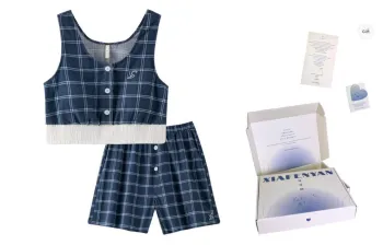 XIAFENYAN Pajama Gift Box Women's Mountain Mist Blue