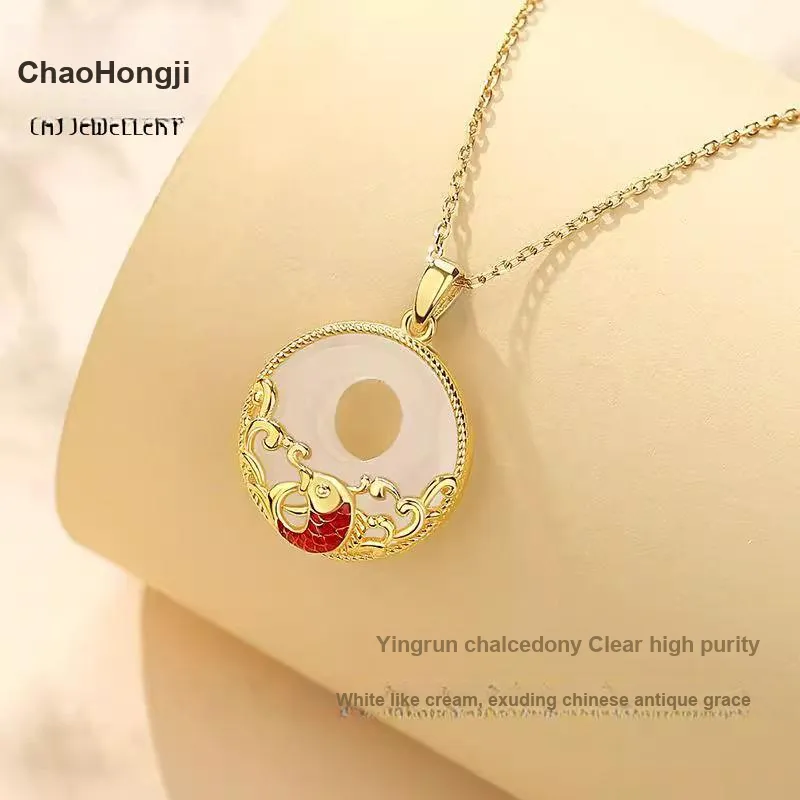 CHAOHONGJI Chalcedony Jade Necklaces Women's-3