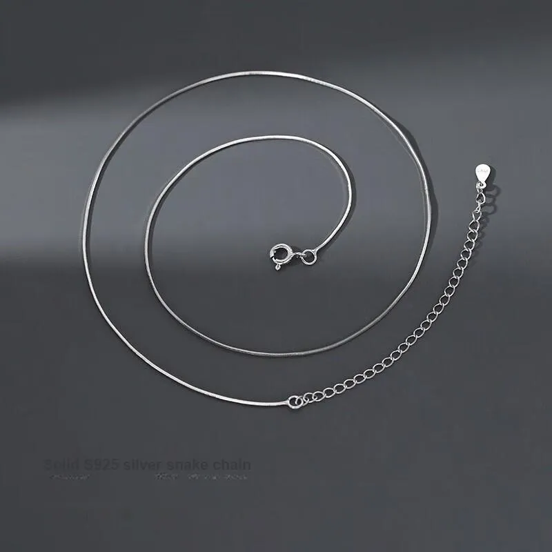 Lang Wind S925 Silver Necklaces Unisex-4