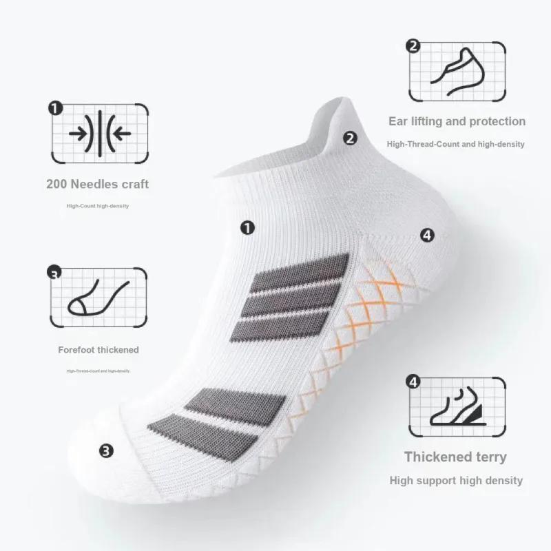 Gentle Welcome All Season All Basketball Socks Unisex Black White-4
