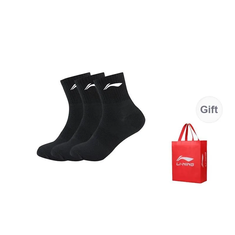 LiNing Mid Calf Socks Unisex 3 Pack-14