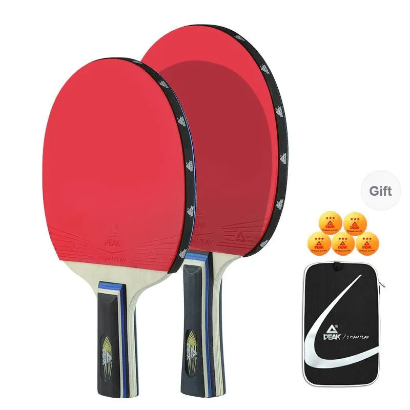 PEAK Ping Pong Paddles Unisex All Wood Black Red Double Beat-2