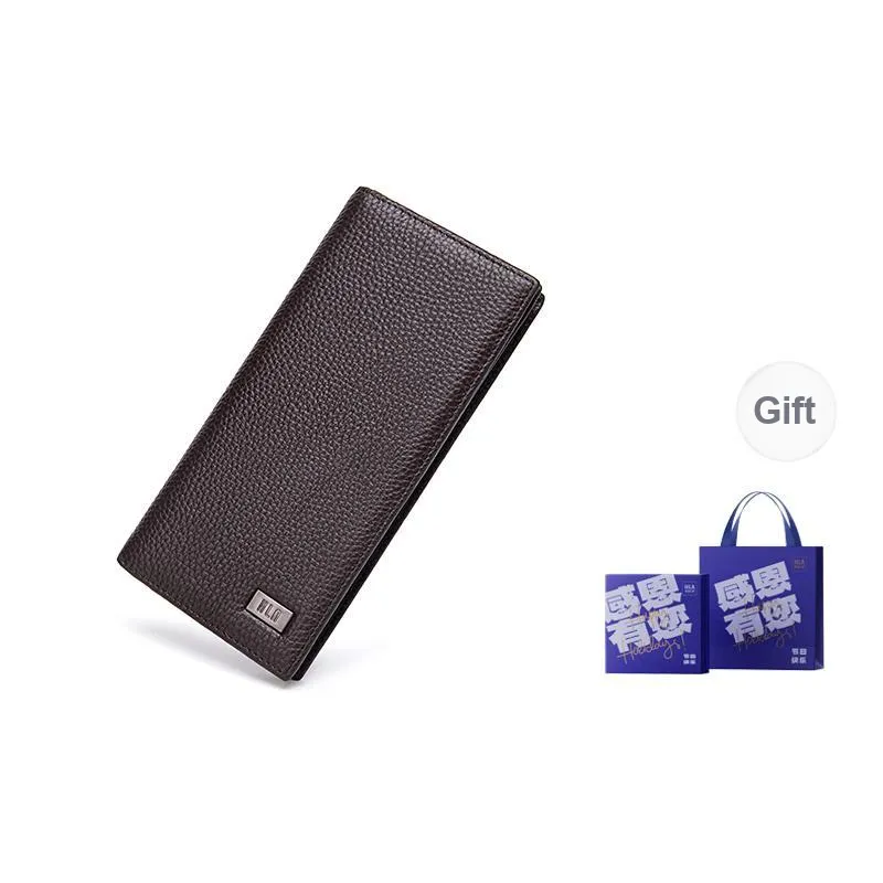 HLA Cow Leather Wallet With Money Clip And Leather Clip Regular Unisex Black-19