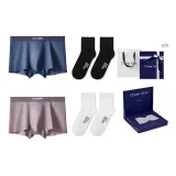 5A Antibacterial[Leather Pink+Royal Blue]+Socks 2 Pack Gift Box Set