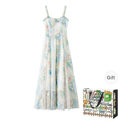 BVODE Slip Dresses Women's Monet Garden Shopping Bag