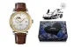Gold Case White Dial Brown Leather Strap