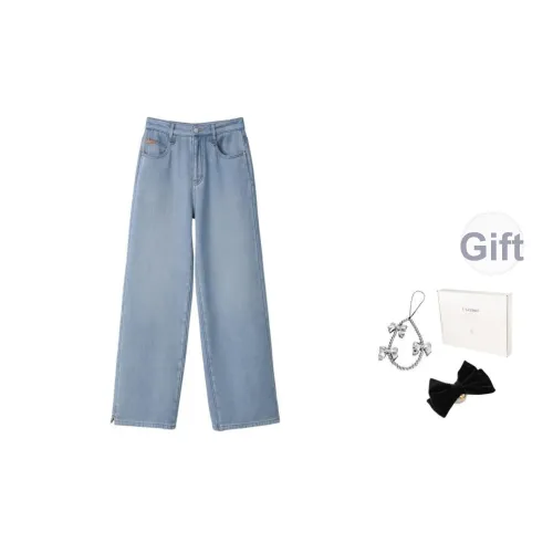 Fstudio Осенний Зимний Корейский стиль Прямой крой Повседневные Джинсы Женские