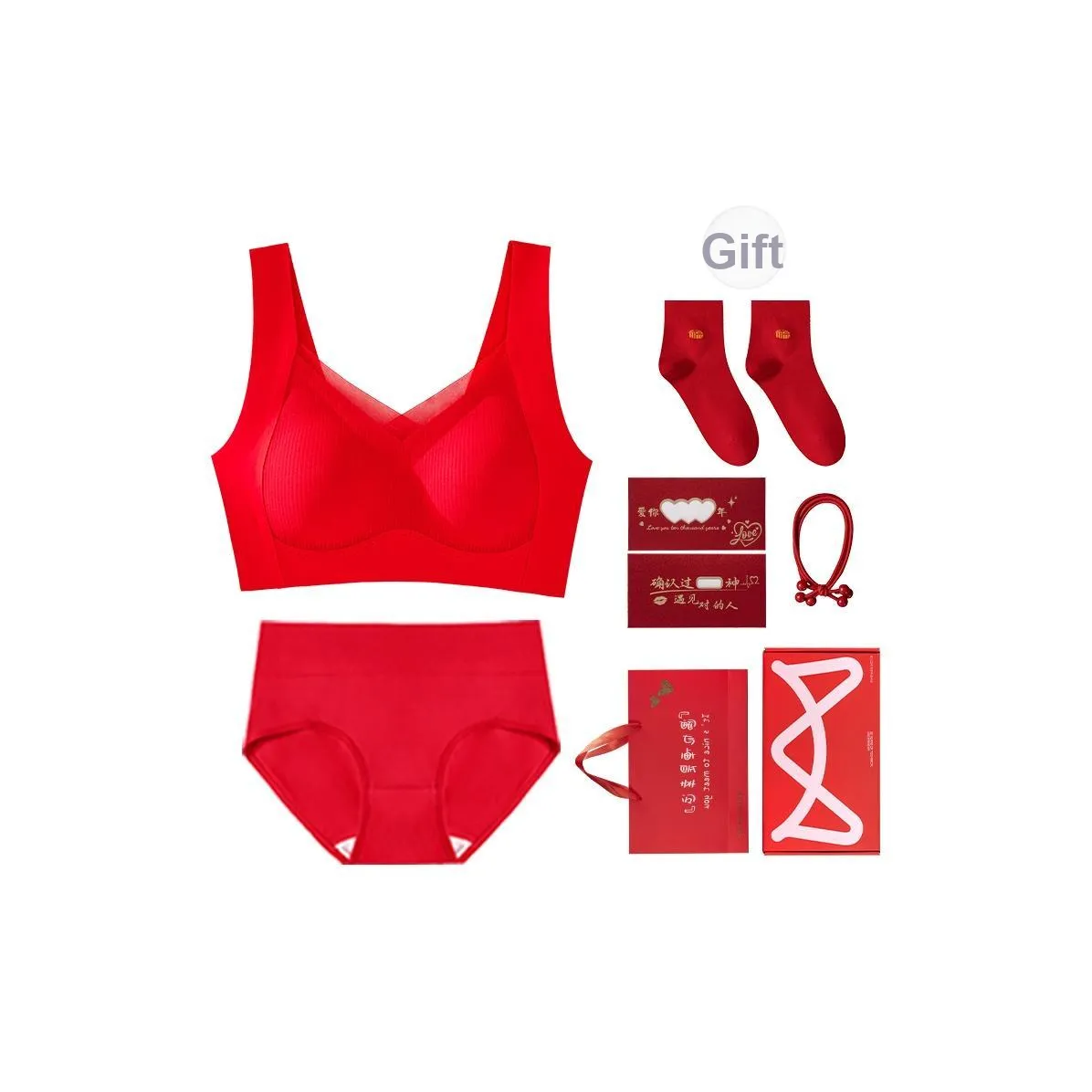 MIIOW Underwear Set Women's Gift Box Set Red