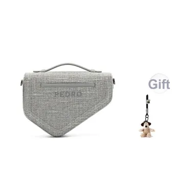 PEDRO Polyurethane Shoulder Bag, Handbag Regular Men's Gray