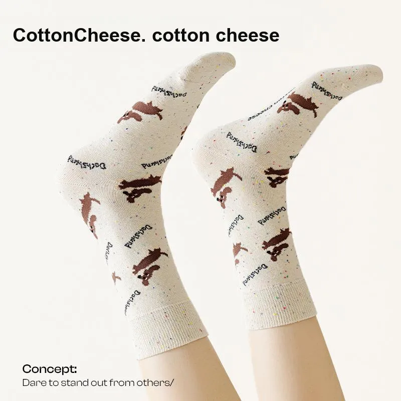 COTTON CHEESE Mid Calf Socks Women's-4