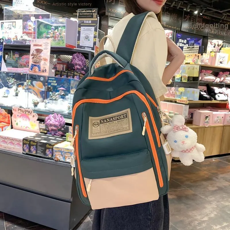 Wolfhorse Nylon Backpack Unisex Black/Red/Green/White/Yellow-18