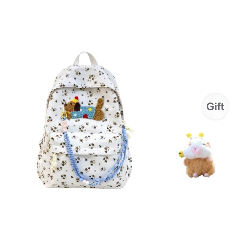 Yalu Nylon Backpack Unisex Beige/White/Coffee/Pink-6