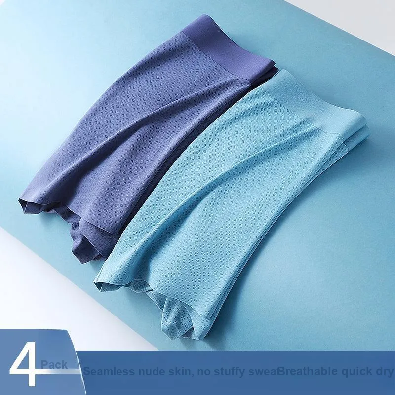 RED DRAGONFLY Ice Silk Underpants Seamless Skin Friendly Comfortable Men's Gift Box Combination-7