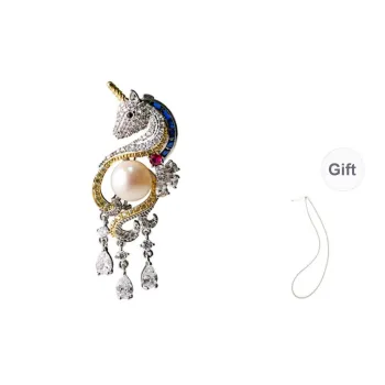 ORANGE SYMBOL Freshwater Pearl Brooches Women's