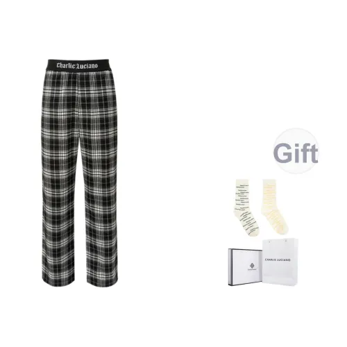 Charlie Luciano Повседневные брюки Унисекс Черный Белый