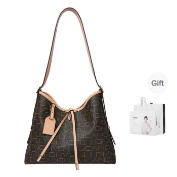 TUCANO PU Patch PVC Tote Bag Shopping Bag Crossbody Bag Shoulder Bag Regular Women's Coffee/Khaki Brown