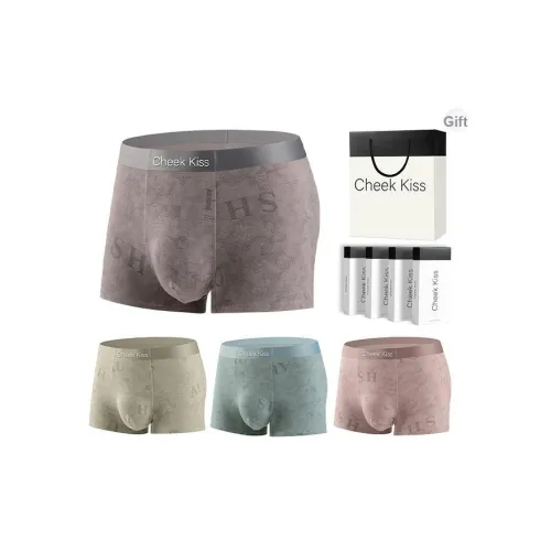 Cheekkiss Мужское нижнее белье новинка с принтом дышащее антибактериальное большого размера мужские боксеры в комплекте с Gift Box Set