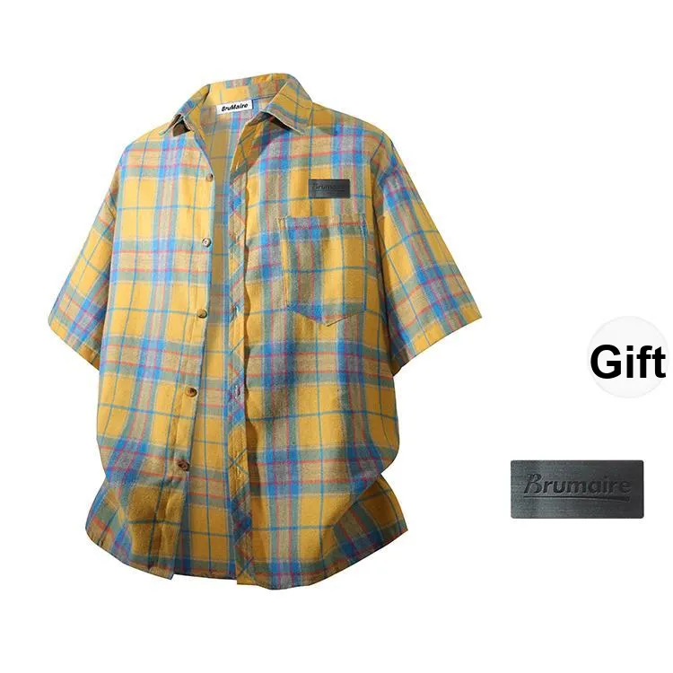 BRUMAIRE Shirt Unisex Green Plaid-4