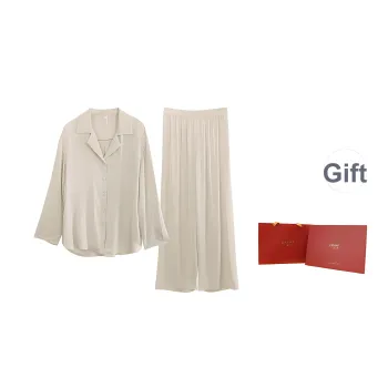 JINSANT Pajama Set Women's Shopping Bag White Jade Blue