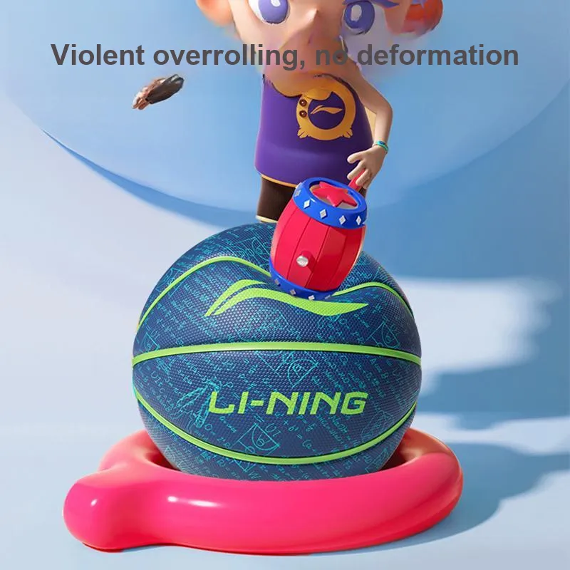 LiNing Rubber Basketball Deep Sea Blue Size 7 Ball Size 5 Ball Street Training Unisex-2