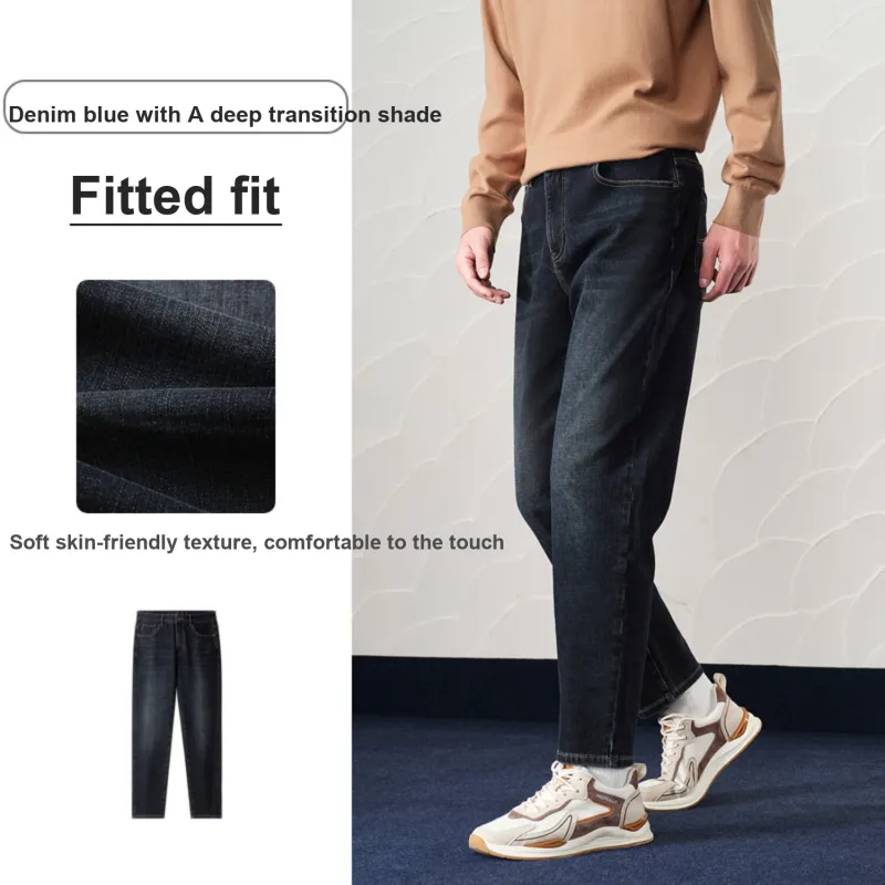 HLA The Mountain Is Not In The High Series Jeans Men Denim Blue Transition Color Dark 4E-2