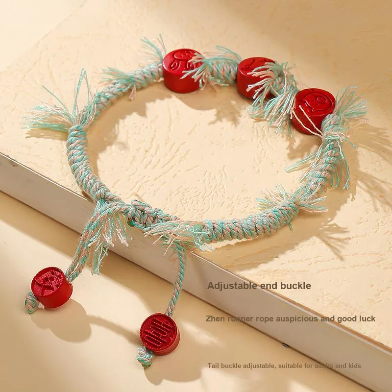 With The Heart Of The Jade Reconstructed Cinnabar Bracelets Unisex-11