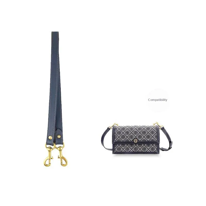 Cow Leather Bag Shoulder Strap Women's Dark Blue-2