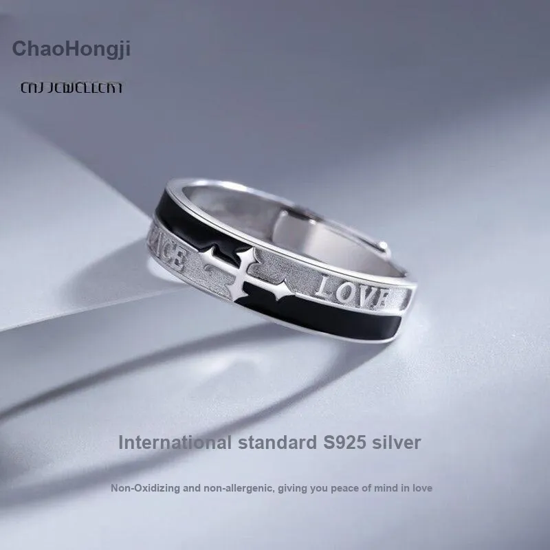 CHAOHONGJI S925 Silver Open Ended Ring Unisex-2