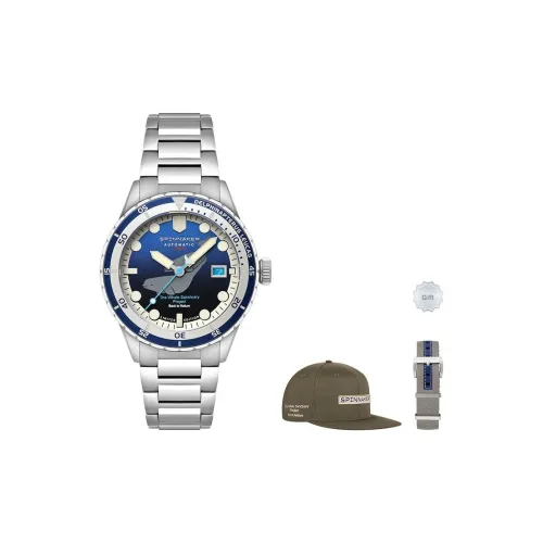 SPINNAKER Мужские часы Автоматический механический механизм Синий циферблат