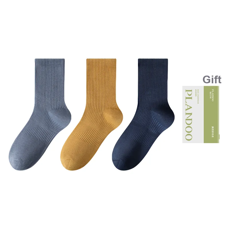 PLANDOO Mid Calf Socks Men's Box Of 3 Pairs-4